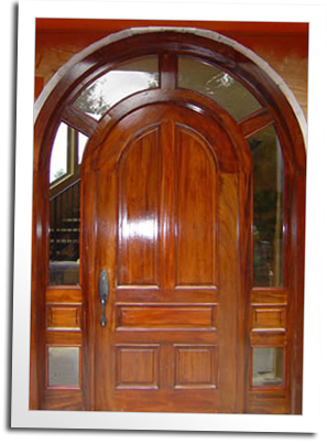 Custom mahogany entry doors by Blue Ox