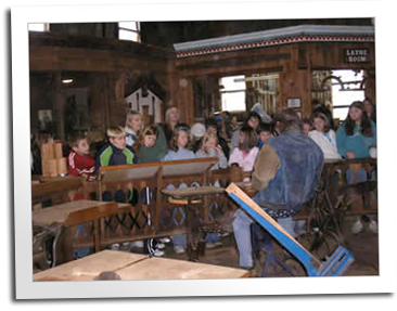 Dave Hamilton demonstrates our historic Barnes human powered tool collection