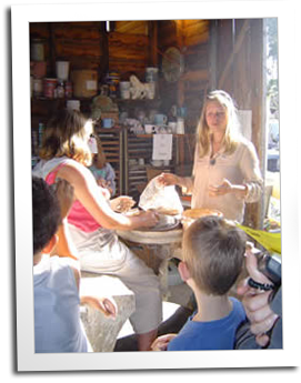 Ceramic bowls are turned out in the Blue Ox Ceramic Studio