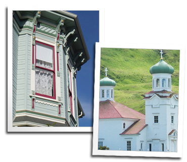 Custom wood windows for an inn in Eureka and for the St. Innocent Russian East Orthodox Church in Unalaska, Alaska