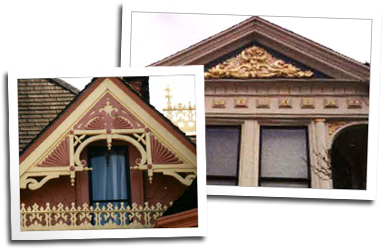 Two more custom gables with hand carved elements