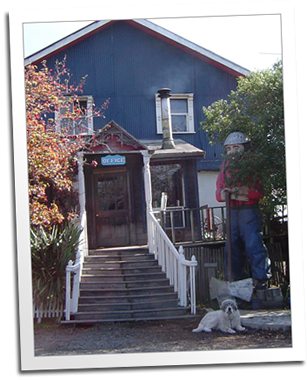 Paul Bunyon welcomes visitors to the Blue Ox Millworks office