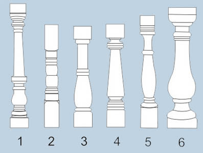 Custom turned balusters from the lathe room