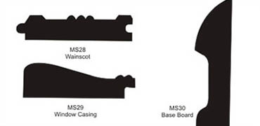 Wainscot, window casing, base board