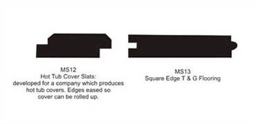 Hot tub cover slats, square tongue and groove flooring