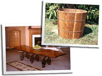 Table and planters made for the White House by Blue Ox Millworks