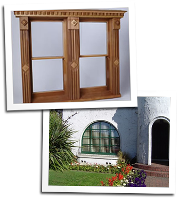 Custom double hung windows and an arched top window